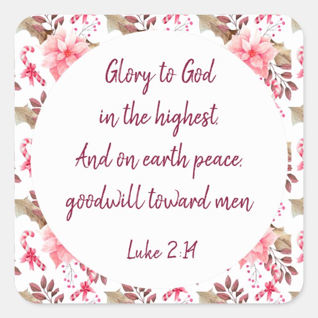 Christian Christmas Scripture Sticker Scripture (Front)
