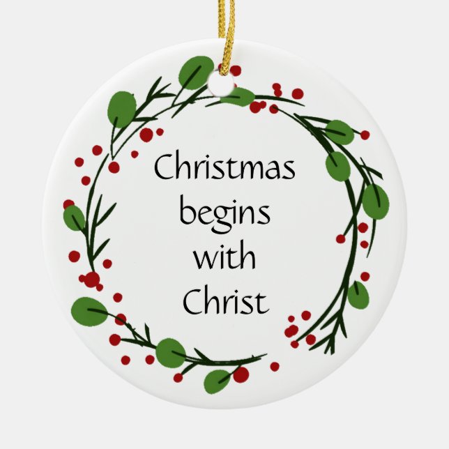 Christian Christmas Scripture Sticker Scripture Ceramic Ornament (Front)