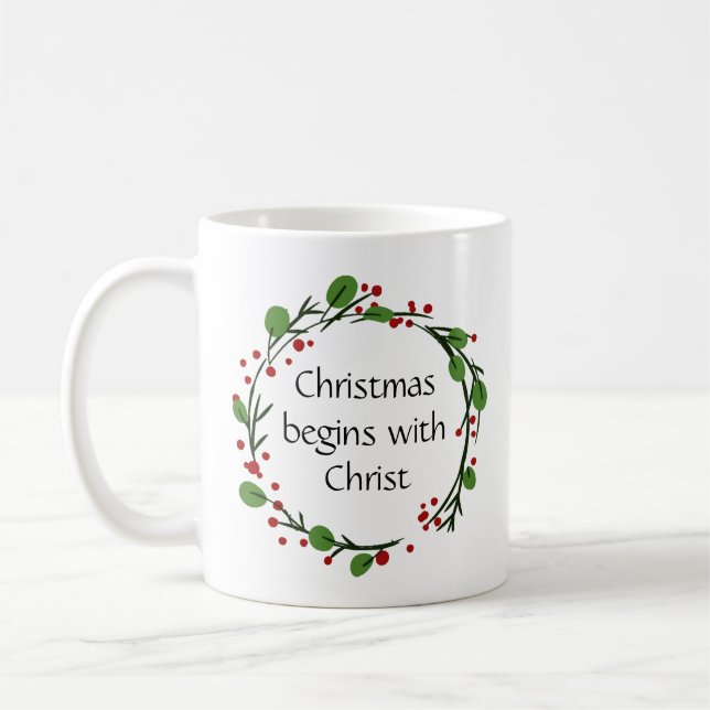 Christian Christmas Scripture Sticker Scripture Coffee Mug (Left)