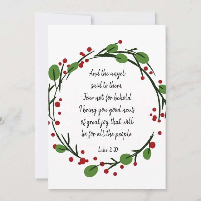 Christian Christmas Scripture Sticker Scripture Holiday Card (Front)