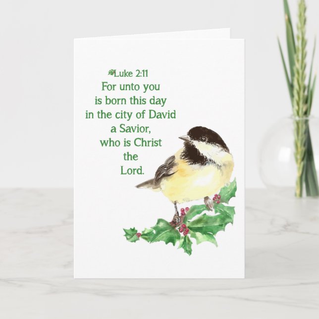 Christian Christmas Scripture Sticker Scripture Holiday Card (Front)