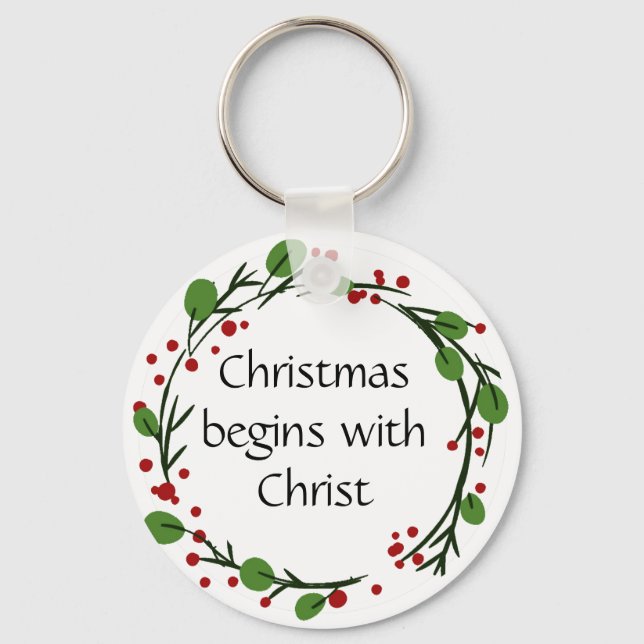 Christian Christmas Scripture Sticker Scripture Key Ring (Front)