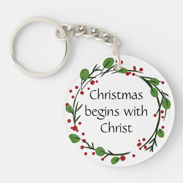 Christian Christmas Scripture Sticker Scripture Key Ring (Front)