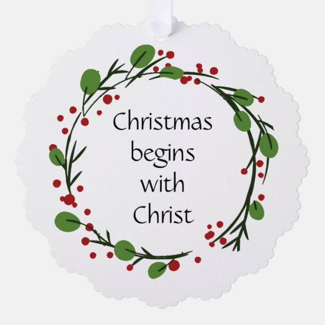 Christian Christmas Scripture Sticker Scripture Tree Decoration Card (Front)