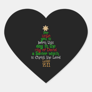 Christian Christmas Tree Shirts Heart Sticker