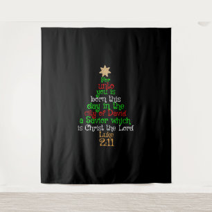 Christian Christmas Tree Shirts Tapestry