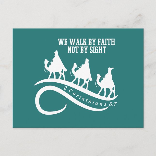 Christian Christmas Wise Men Bible Verse Postcard (Front)
