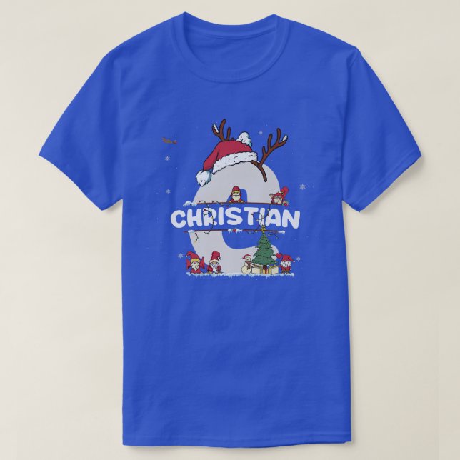 Christian Christmasw Christian Name for funny Xmas T-Shirt (Design Front)