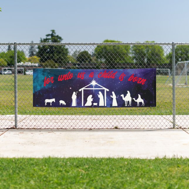 Christian Church Baby Jesus Christmas Nativity  Banner (Insitu)