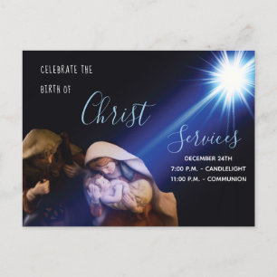 Christian Church Christmas Eve Service  Postcard