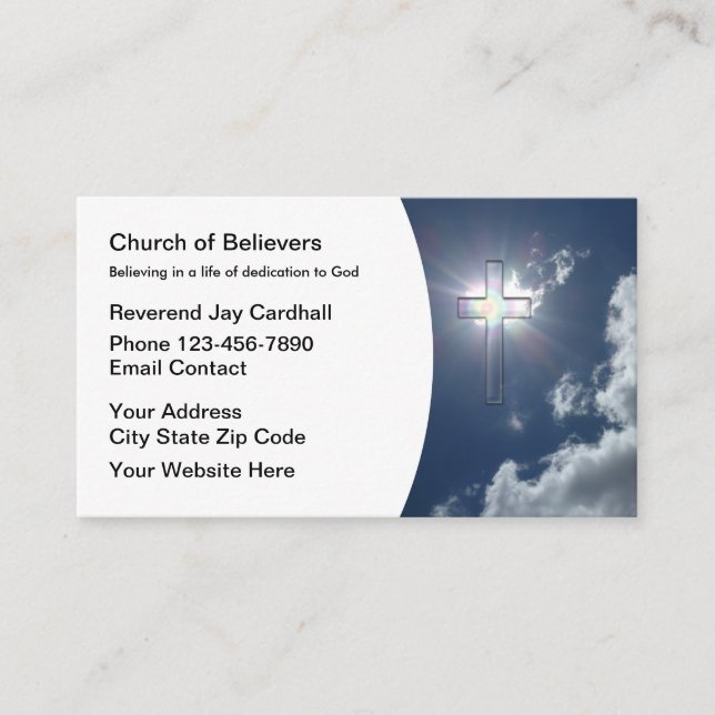 Christian Church Clergy Business Cards (Front)