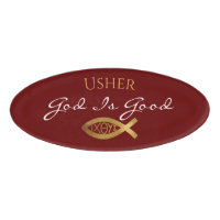 Christian Church Ministry Usher Ichthys Red