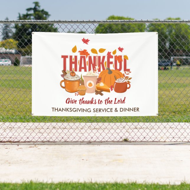 Christian CHURCH SERVICE AND Thanksgiving Dinner Banner (Insitu)