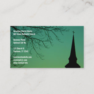 Christian Church Steeple Minister Business Card