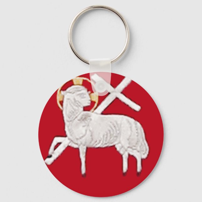 CHRISTIAN CHURCH SYMBOLS-LAMB OF GOD KEY RING (Front)