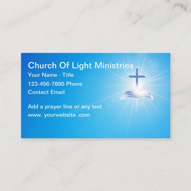Christian Church Theme Prayer Bible Cards (Front)