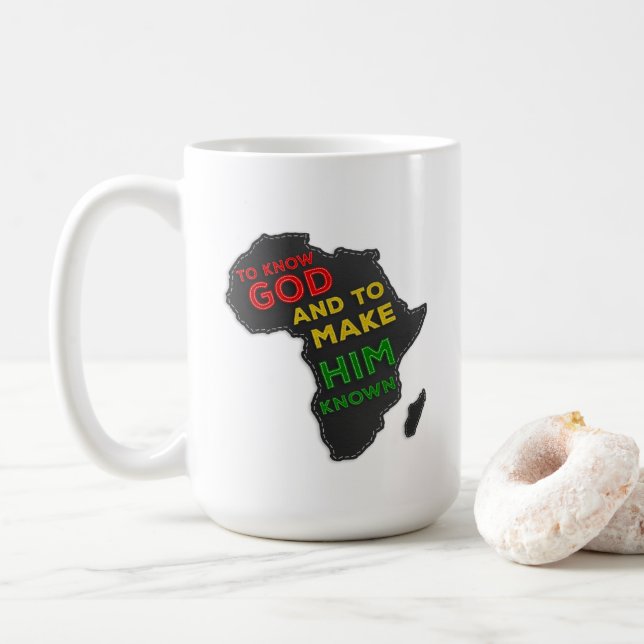 Christian Classical Education Africa Map Faux Felt Coffee Mug (With Donut)