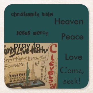 Christian coaster-come, seek! square paper coaster