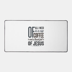 Christian Coffee Jesus Quote Vintage Shirt Design_ Desk Mat