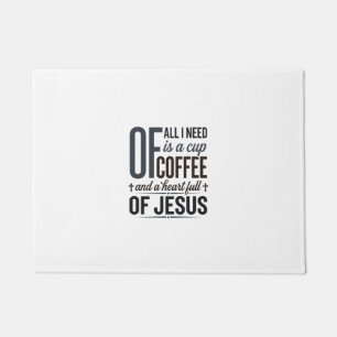 Christian Coffee Jesus Quote Vintage Shirt Design_ Doormat
