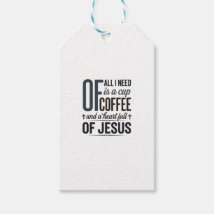 Christian Coffee Jesus Quote Vintage Shirt Design_ Gift Tags
