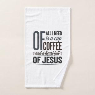 Christian Coffee Jesus Quote Vintage Shirt Design_ Hand Towel