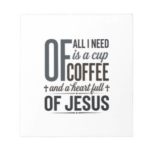 Christian Coffee Jesus Quote Vintage Shirt Design_ Notepad