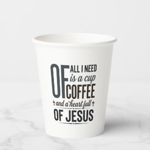 Christian Coffee Jesus Quote Vintage Shirt Design_ Paper Cups