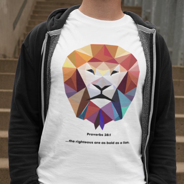 Christian Colourful Geometric Lion Head  T-Shirt (Creator Uploaded)