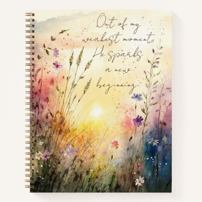 Christian Colourful Wildflowers Watercolor Verse Notebook (Front)