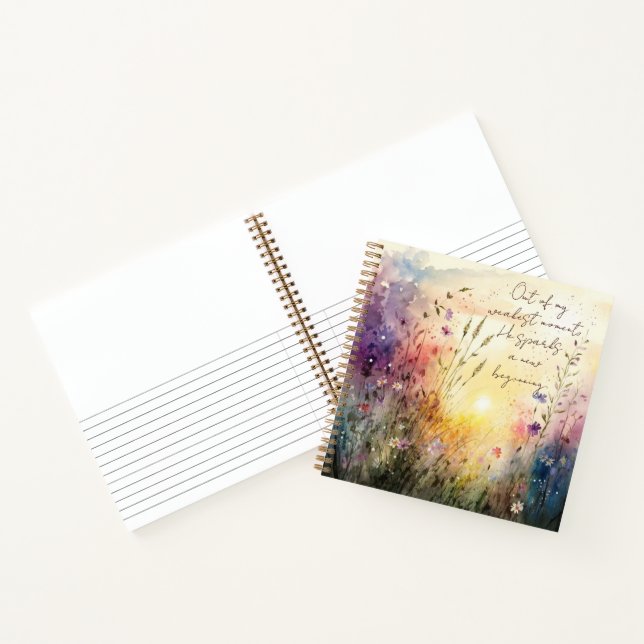 Christian Colourful Wildflowers Watercolor Verse Notebook (Inside)
