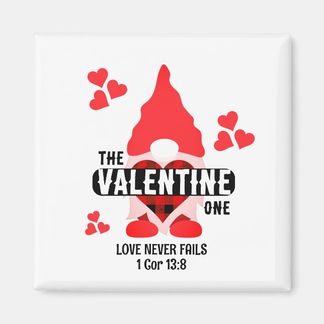Christian Couples VALENTINE GNOME Red Hearts Magnet (Front)