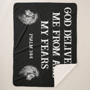 Christian Courage Biblical Inspirational Message Sherpa Blanket
