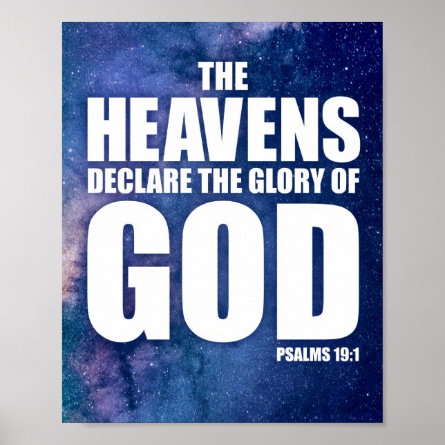 Christian Creation Galaxy Verse Heavens Declare   Poster (Front)