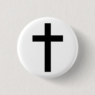 "CHRISTIAN CROSS" 3 CM ROUND BADGE