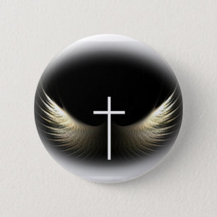 Christian Cross and Holy Spirit 6 Cm Round Badge