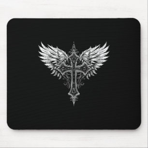 Christian Cross Angel Religious  Mouse Pad