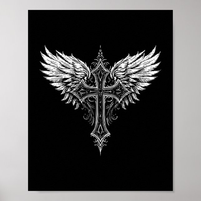 Christian Cross Angel Religious  Poster (Front)