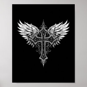 Christian Cross Angel Religious  Poster