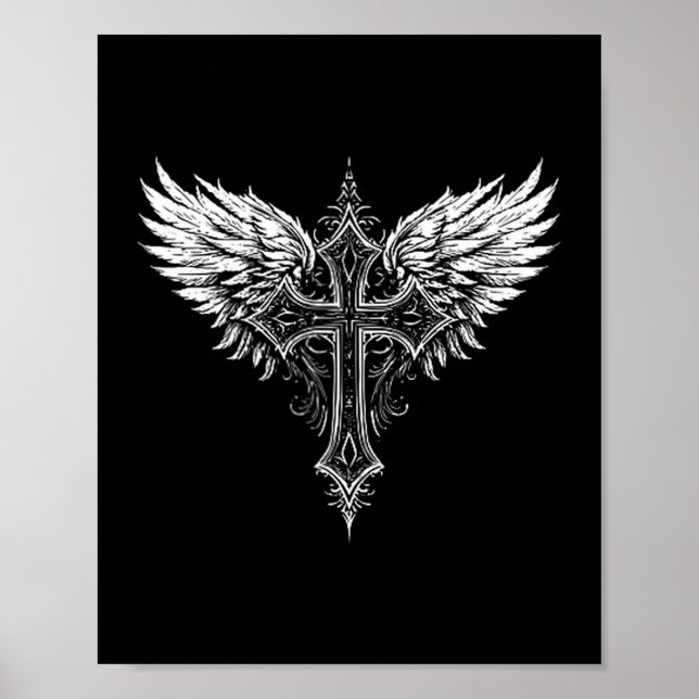 Christian Cross Angel Religious  Poster (Front)