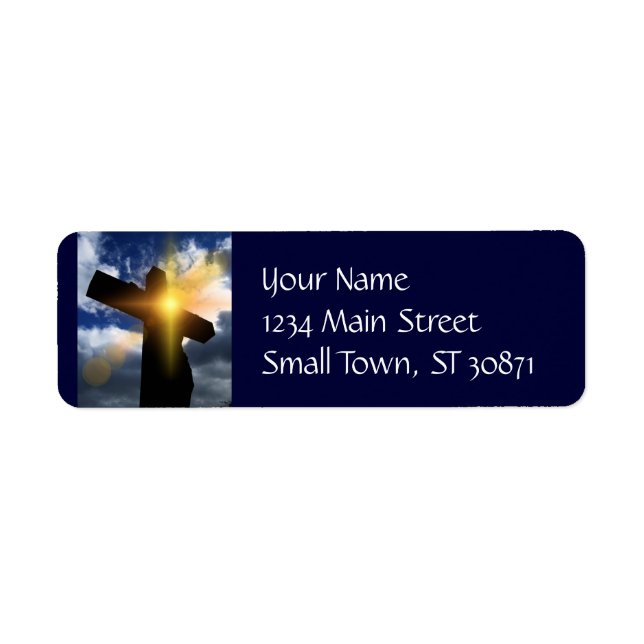 Christian Cross at Easter Sunrise Service Return Address Label (Front)