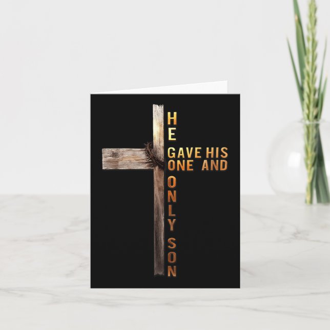 Christian Cross Bible John 3_16 Reflection 0l3q48  Card (Front)