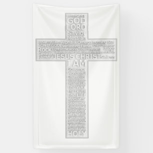 Christian Cross Biblical Names of Jesus Christ Banner