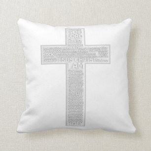 Christian Cross Biblical Names of Jesus Christ Cushion