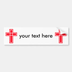 Christian cross bumper sticker for your text