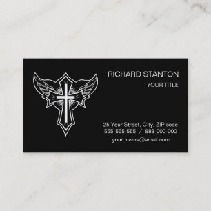 Christian cross business card