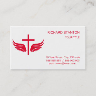 Christian cross business card