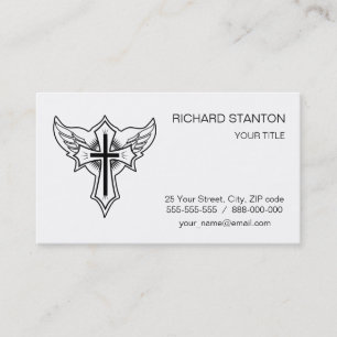 Christian cross business card