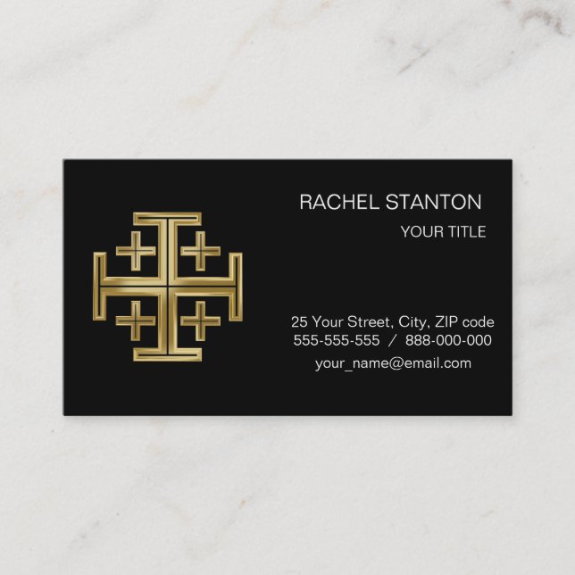Christian cross business card (Front)