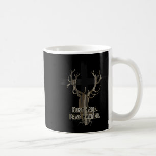 Christian Cross Camo Hunt Hard Pray Harder Deer Hu Coffee Mug